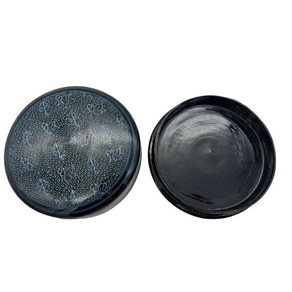 Handcrafted Black Lacquerware Six Drink Coasters & Storage Box Set 4" - Picture 4 of 8